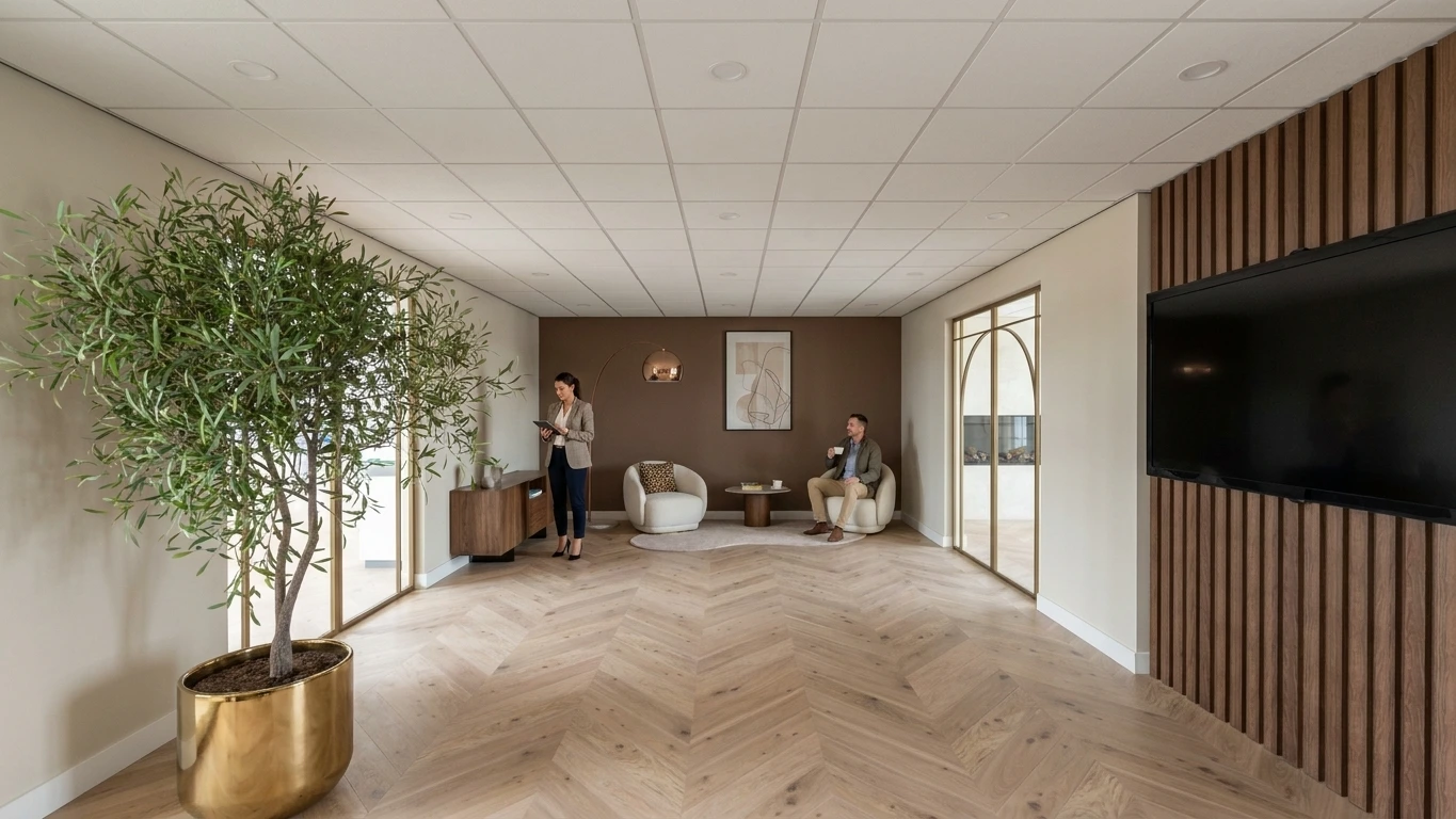 Japandi kantoor ontwerp entree