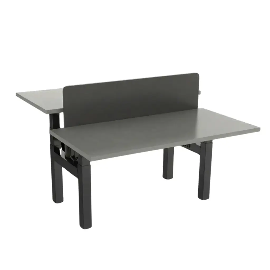 Elektrisch zit-sta duo bureau Lithos (120 x 80 cm, Natuur Eiken, Zwart)